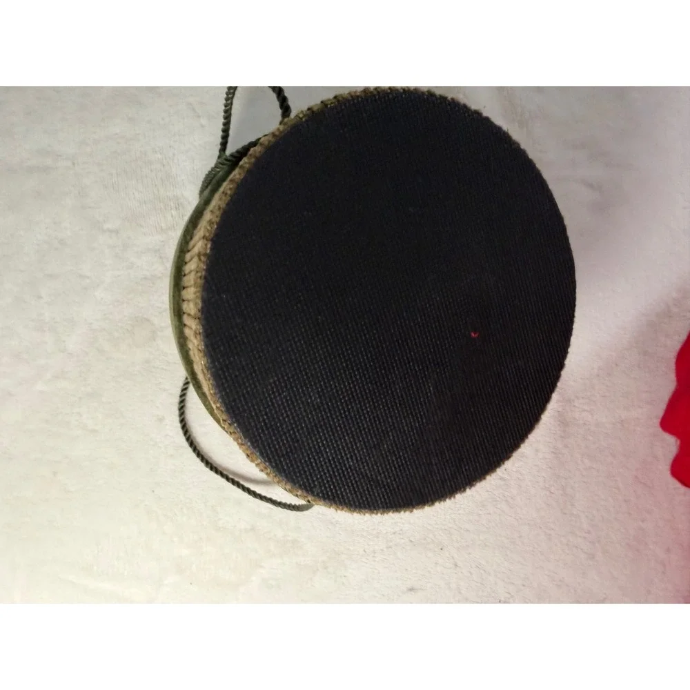 Vintage Style Hat Shaped Trinket Box Green Velvet Corduroy Jewelry Storage Case